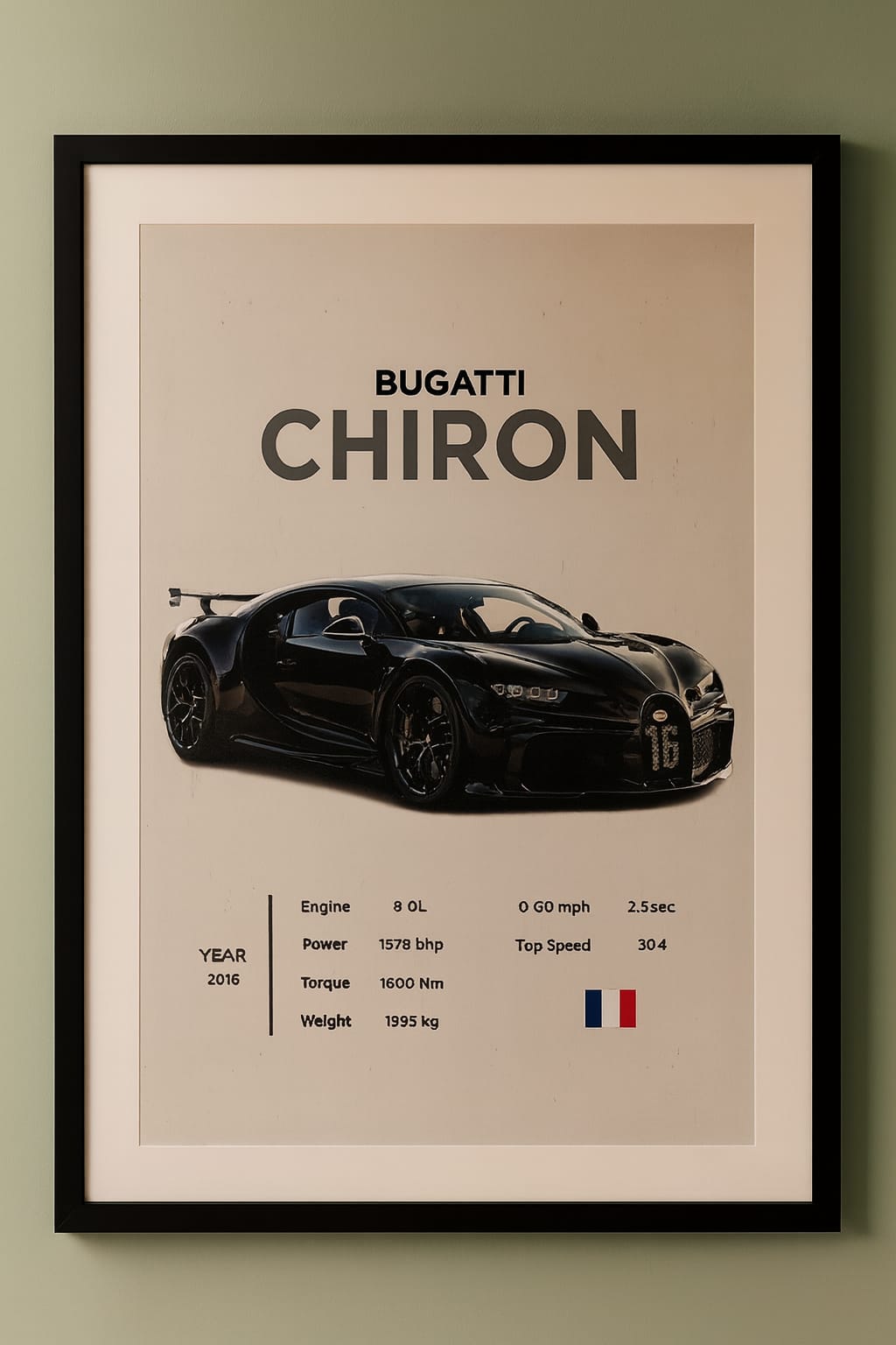BUGATTI CHIRON WALL ART V1